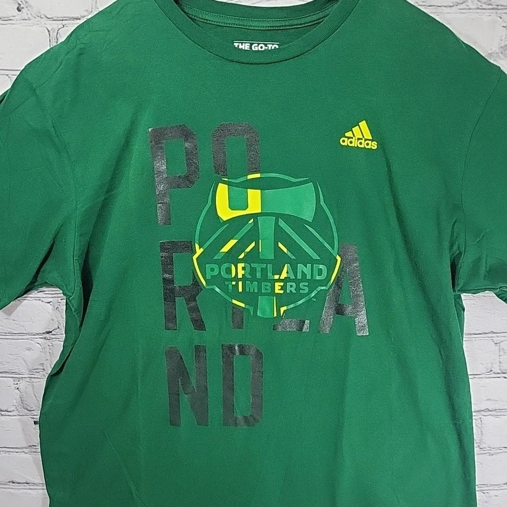 Portland Timbers Mens XL T-Shirt‎ THE GO-TO TEE Adidas Green 100% Cotton